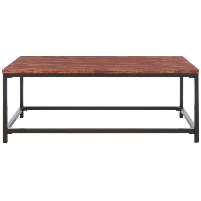 Alec Coffee Table - Distressed Maroon - Safavieh