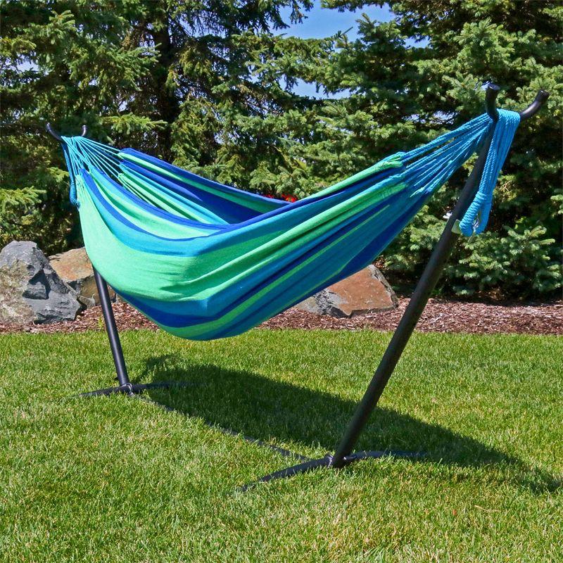 Sunnydaze Large Two-Person Double Brazilian Hammock For Backyard and Patio - 450 lb Weight Capacity - Oasis