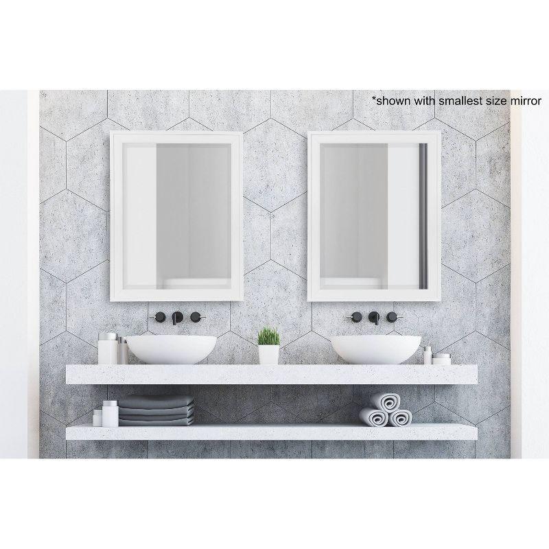21.5" x 27.5" Bosc Rectangle Wall Mirror White - DesignOvation: Polystyrene Frame, No Assembly Required