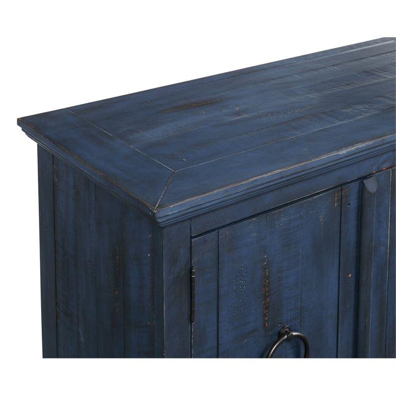 Martin Svensson Home Garden District Rustic Blue Solid Wood 65" TV Stand