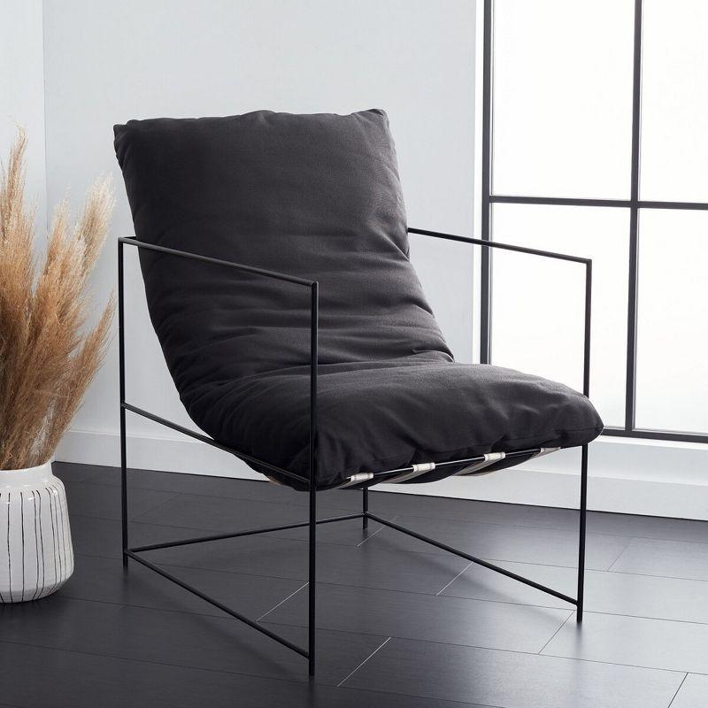 Portland Pillow Top Accent Chair - ACH4511 - Black/Black - Safavieh