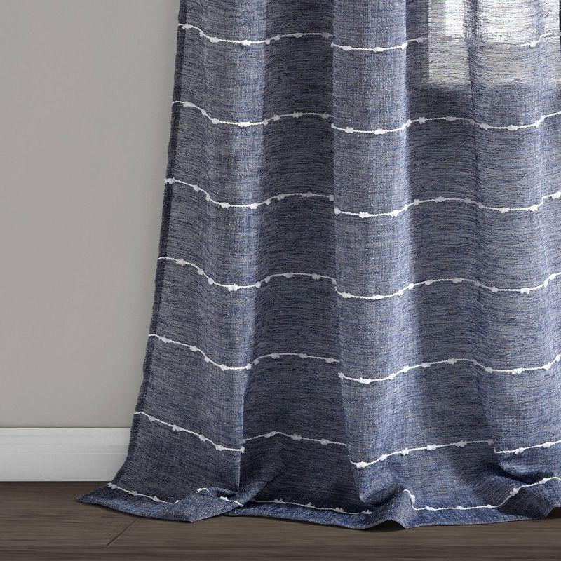 Farmhouse Textured Sheer Polyester Sheer Curtain Pair (Set of 2)