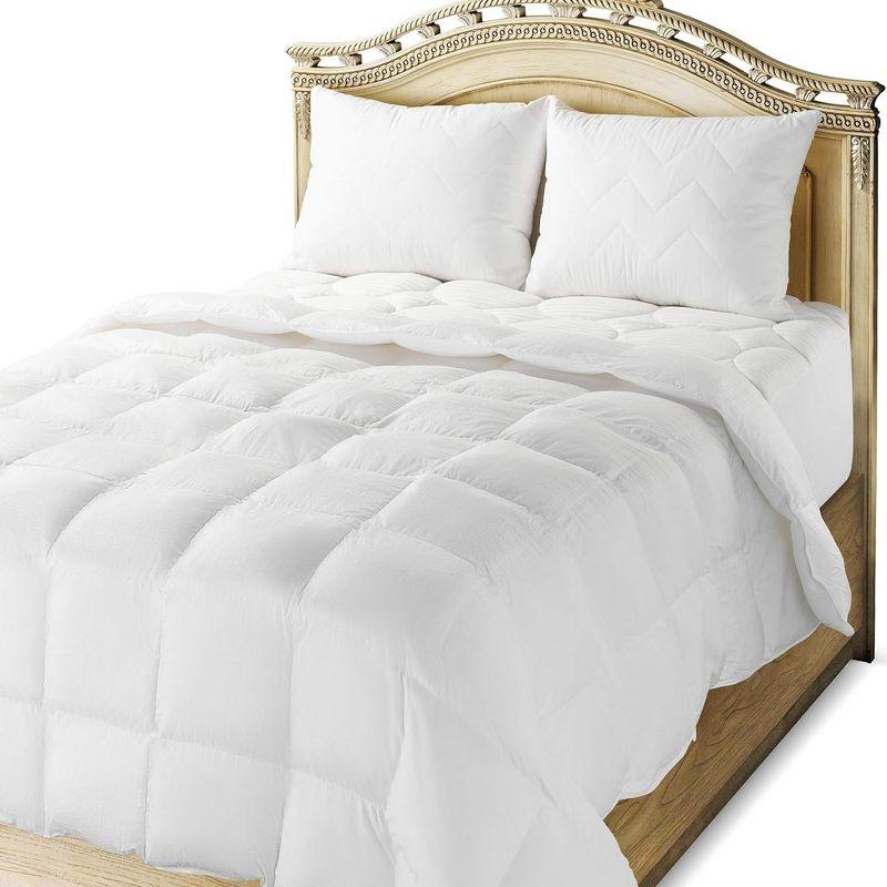 Queen White Cotton Down Alternative Reversible Comforter