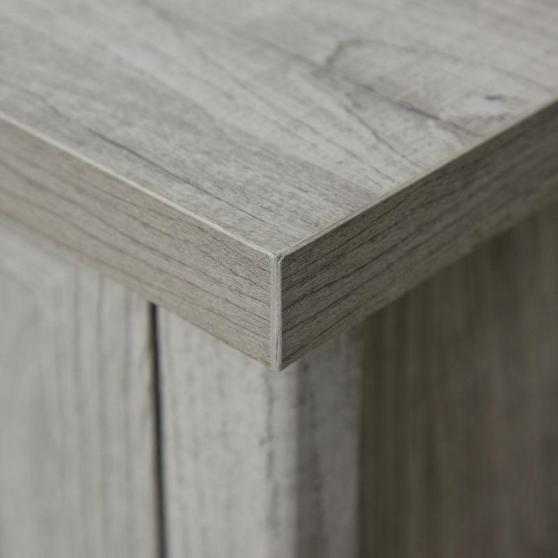 HOMCOM Vintage Executive Computer Desk, Home Office Work station, Student Table with Cabinet & 3 Drawers for Hanging Files, gray