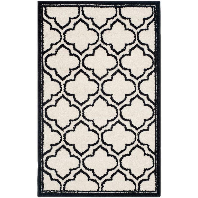 Amherst AMT412 Power Loomed Accent Rug - Ivory/Anthracite - 2'6"x4' - Safavieh.