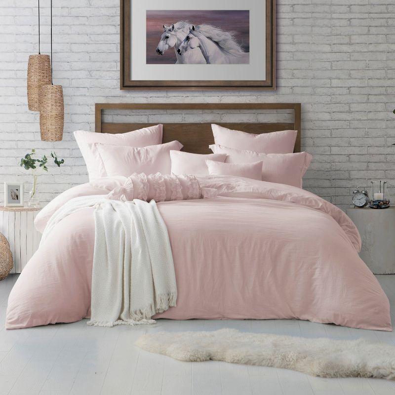 Swift Home Super Soft Crinkle Washed Microfiber Duvet Cover Set