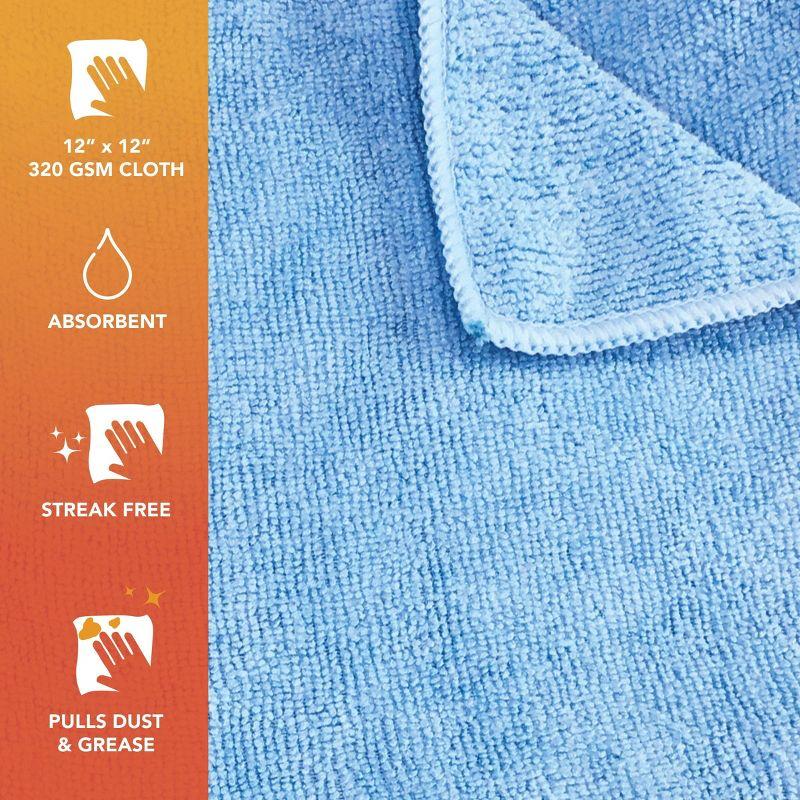 Smart Choice Microfiber Cleaning Cloths 12x12 30gm Blue (12/Pack)