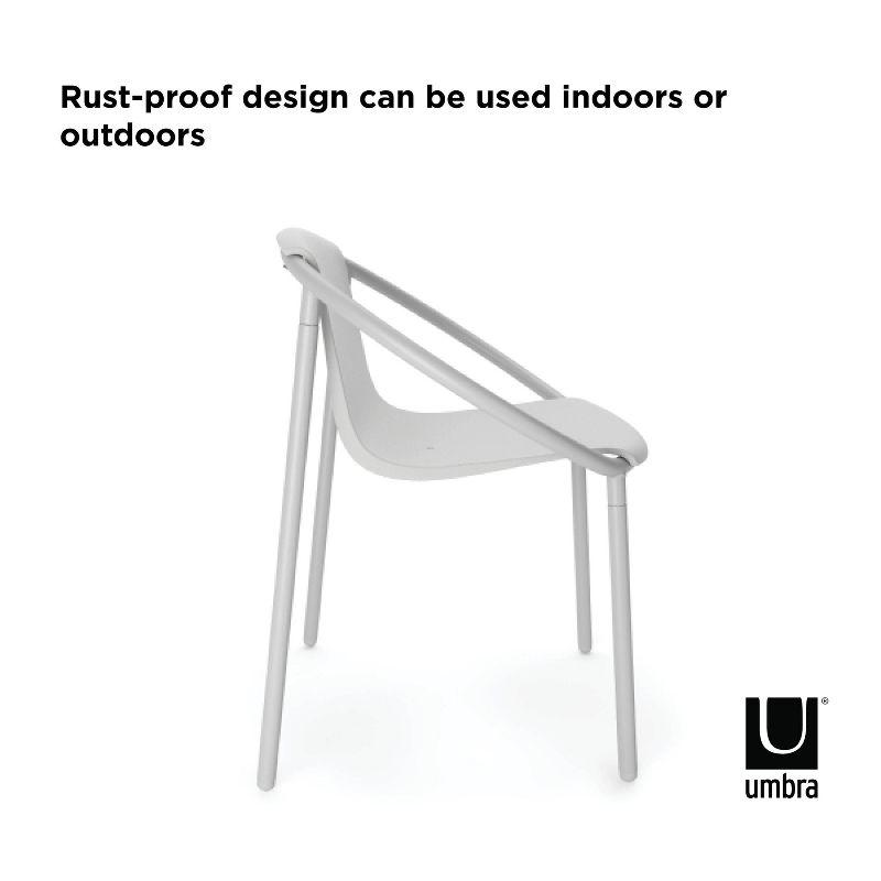 Eco-Friendly Bent Metal and Wood Fiber Composite Outdoor Chair in Gray