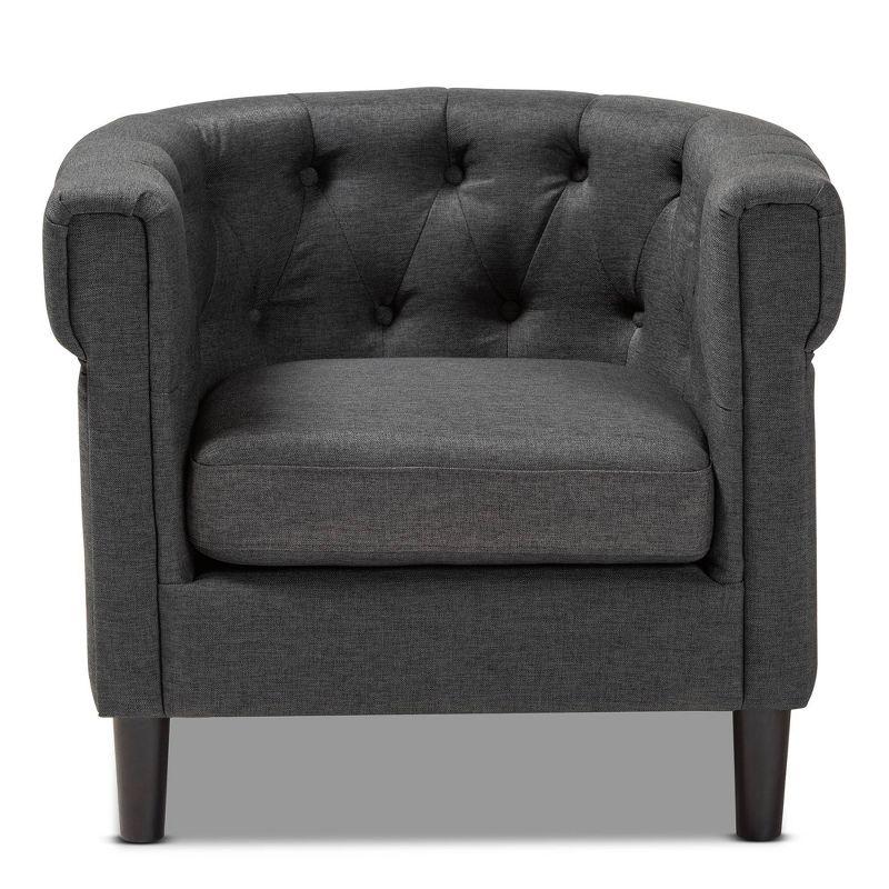 Bisset Chesterfield Chair Gray - Baxton Studio