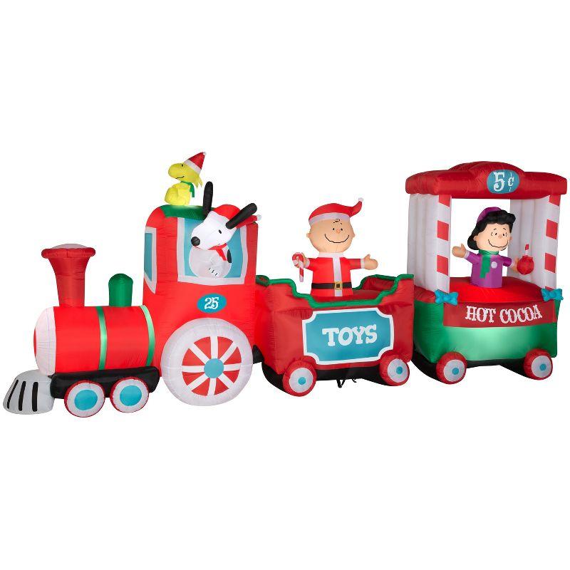 Gemmy Christmas Inflatable Peanuts Train Scene, 7.5 ft, Multicolor