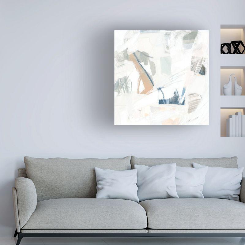 June Erica Vess Abstract White and Blue Canvas Art 18x18