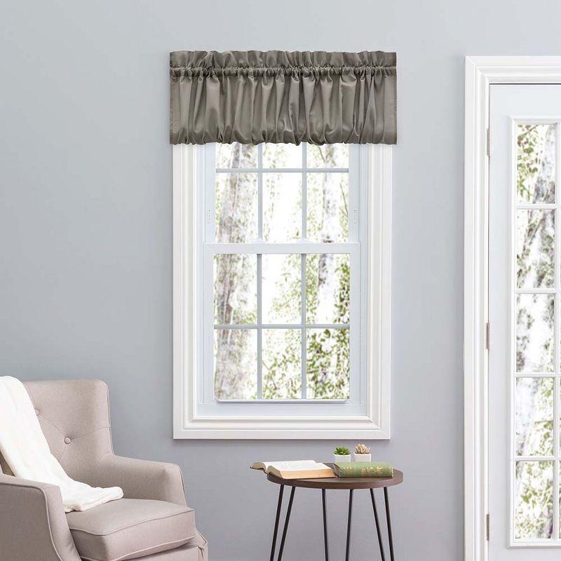 Ellis Stacey 1.5" Rod Pocket High Quality Fabric Solid Color Window Balloon Valance 60"x15" Grey