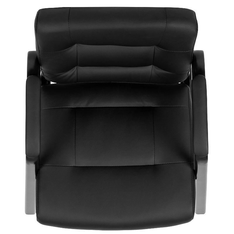 Flash Furniture Darwin Flash Fundamentals Black LeatherSoft Executive Reception Chair with Black Metal Frame