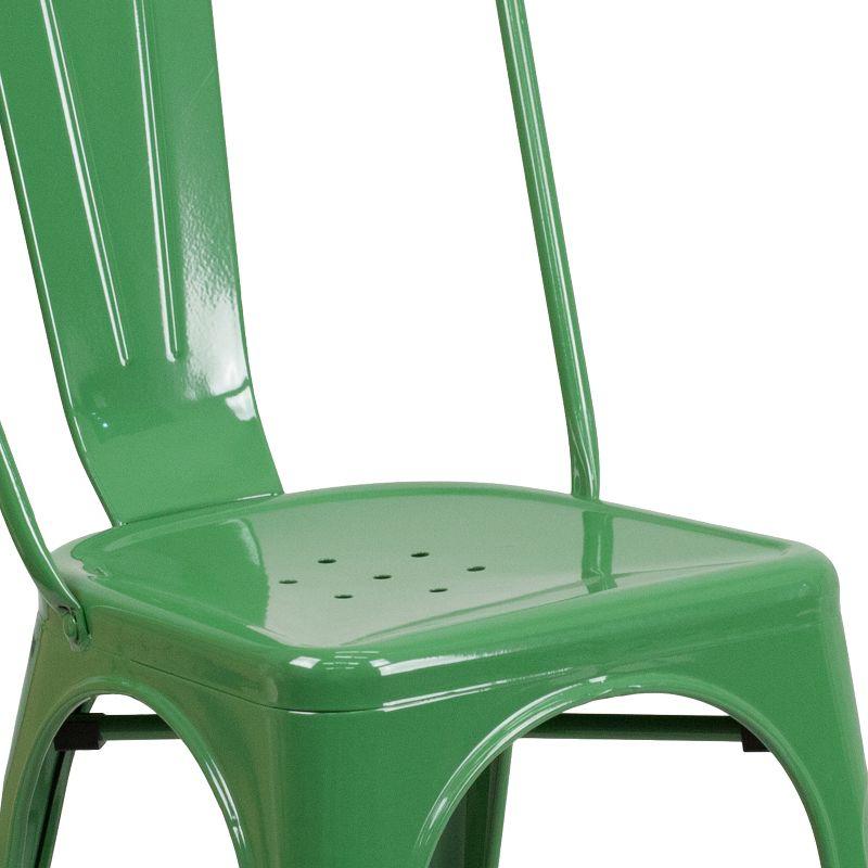 Flash Furniture Commercial Grade Green Metal Indoor-Outdoor Stackable Chair