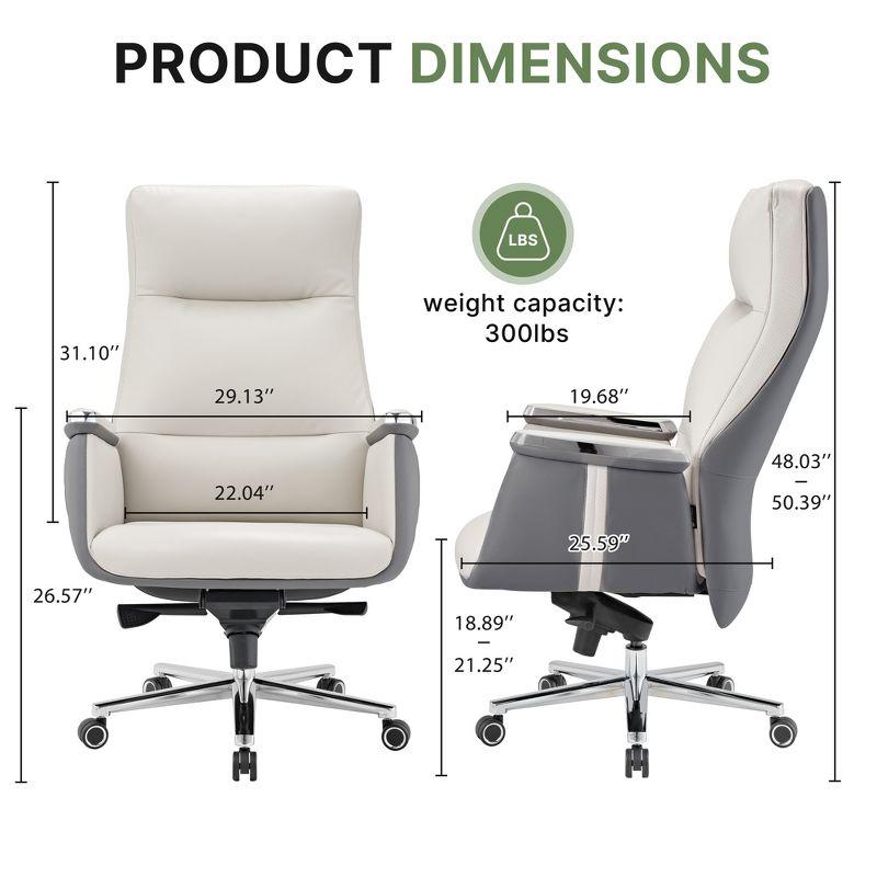 EUREKA ERGONOMIC Royal II, High Back Executive Office Chair,Beige Gray,25.59"D X 29.13"W X 48.03-50.39" H