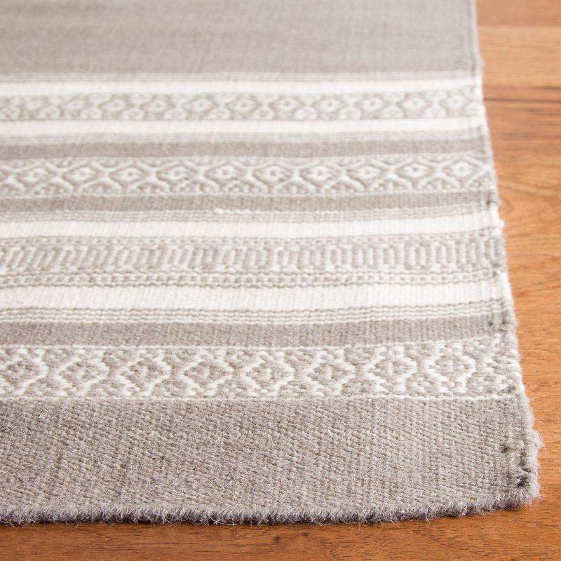 Light Brown Handwoven Wool Flat Weave Area Rug