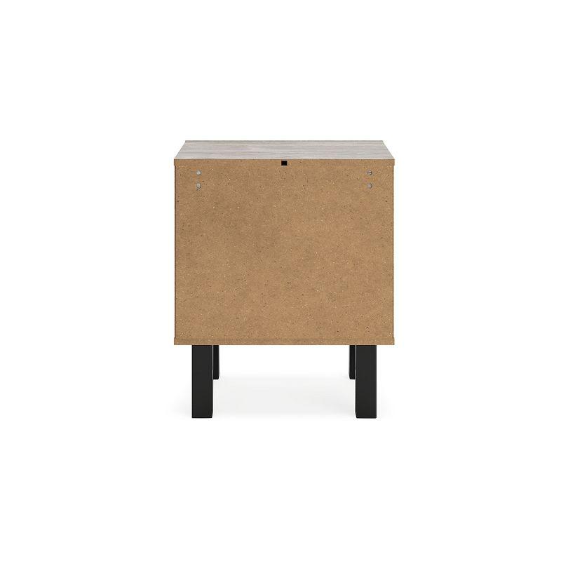 Signature Design by Ashley Vessalli 2 Drawer Two-Toned Nightstand, Brown & Black