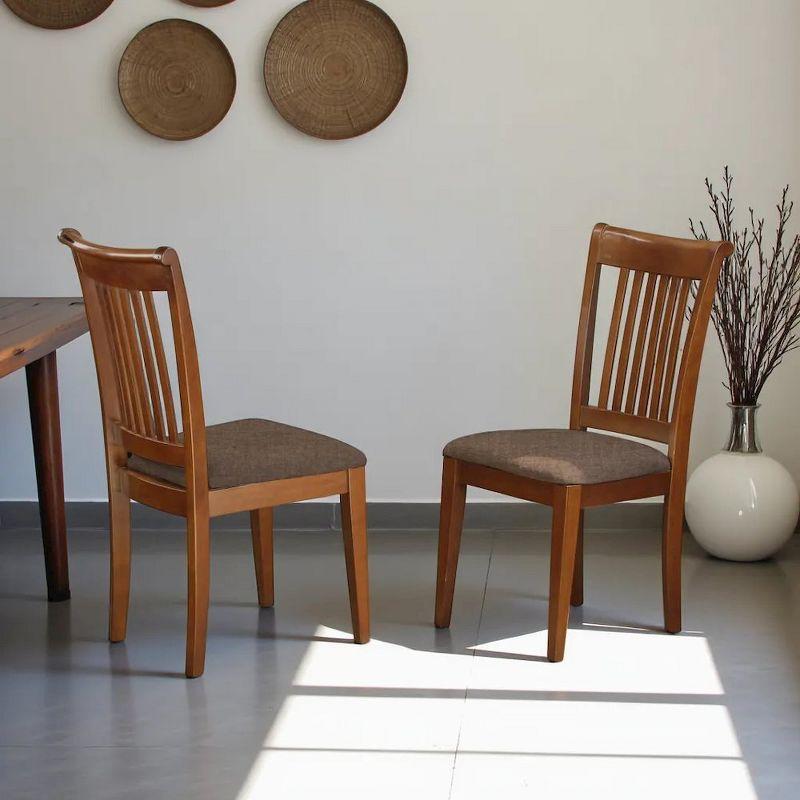 East West Furniture, Portland slat back chair for kitchen with Fabric seat