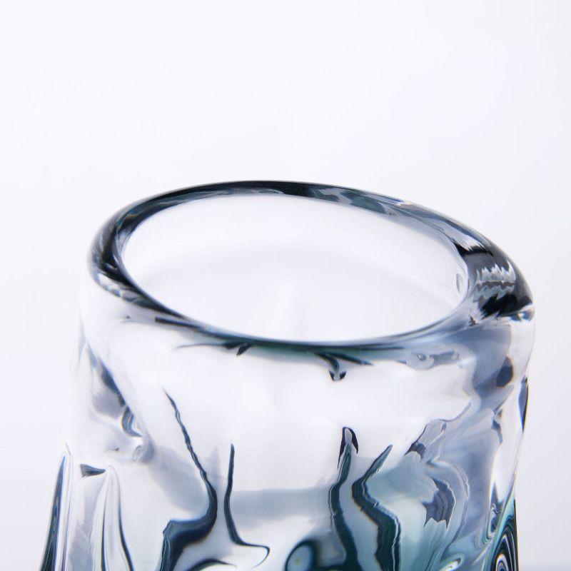 Luxury Lane Hand Blown Laine Art Glass Vase Forest Green Ombre 12.5"H