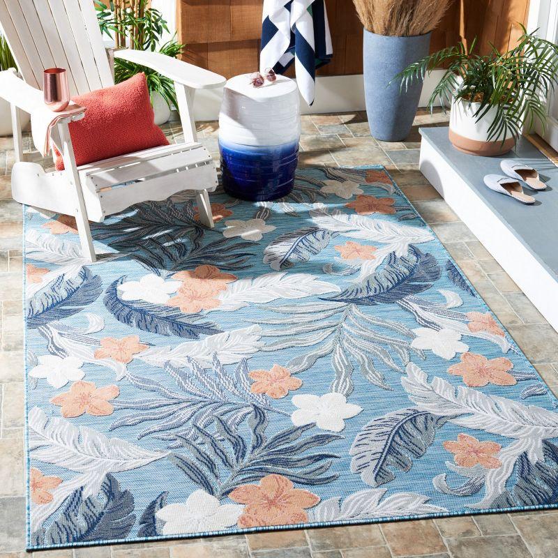 Cabana CBN456 Loomed Indoor/Outdoor Area Rug - Blue/Grey - 5'1"x7'6" - Safavieh