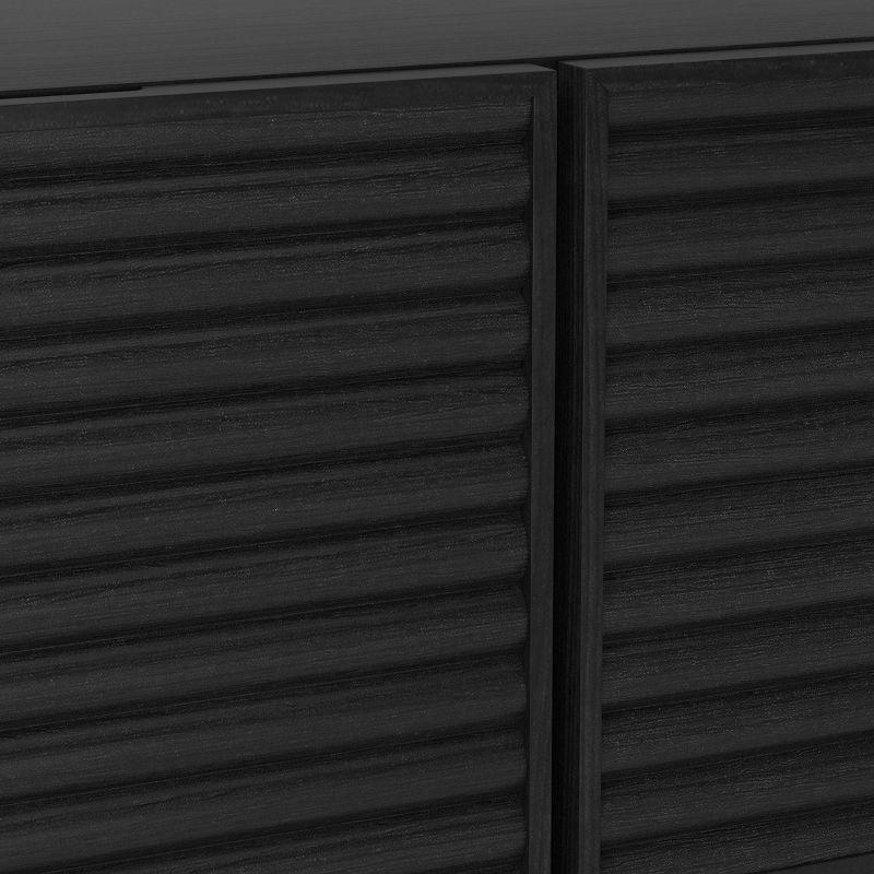 Fluted TV Stand for TVs up to 55" Black - Threshold™: Entertainment Center with Adjustable Shelves