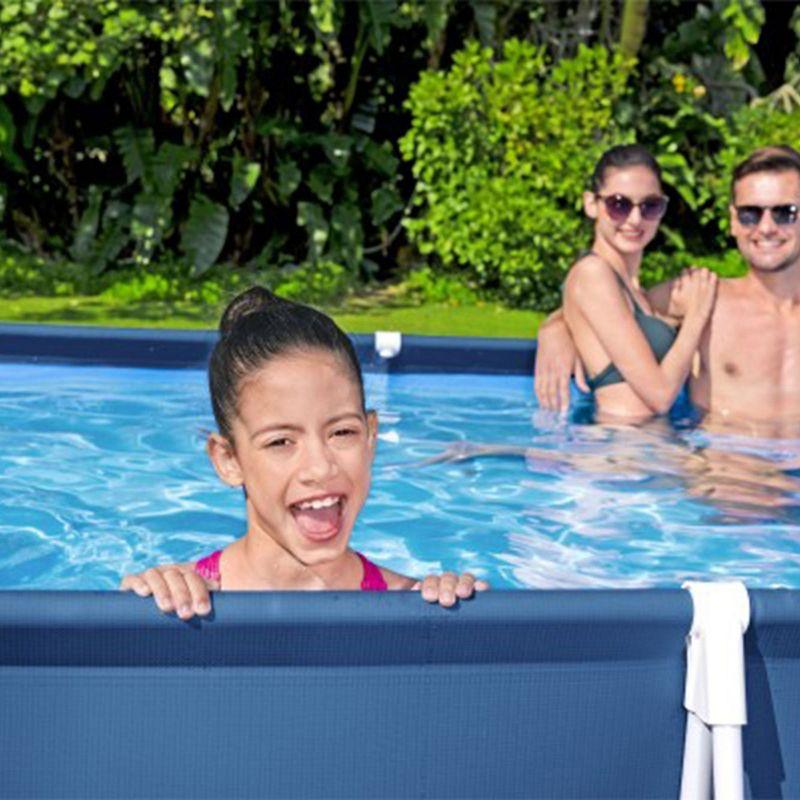 Bestway Steel ProRectangular Metal Frame Above Ground Outdoor Backyard Swimming Pool