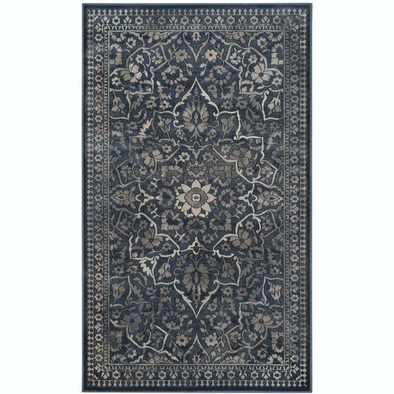 Vintage VTG175 Power Loomed Indoor Skid-Resistant Accent Rug - Blue/Light Grey - 3'3"x5'7" - Safavieh