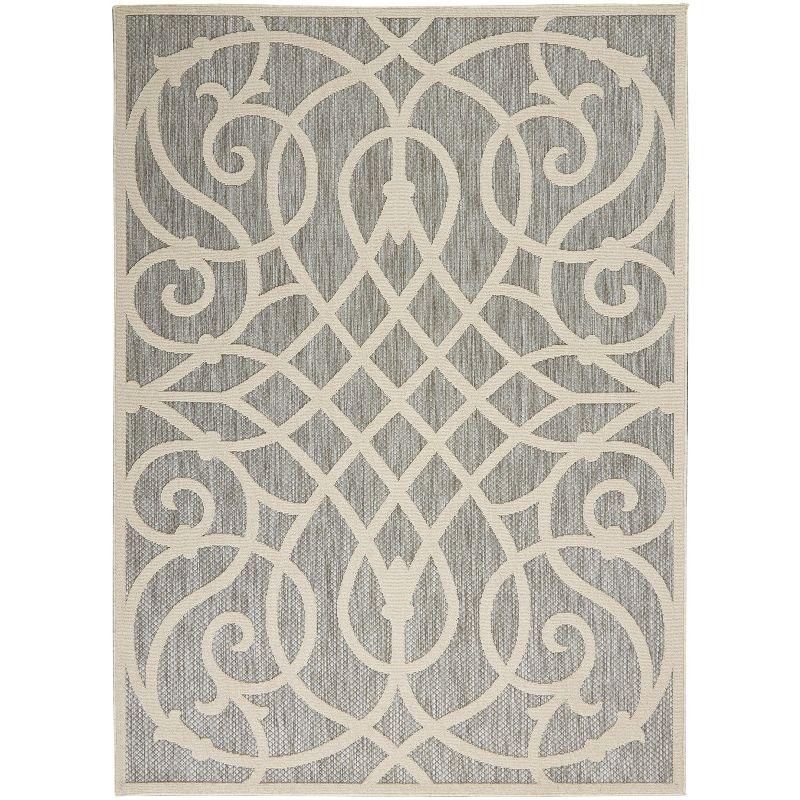 Gray Geometric Hand-knotted Synthetic 4' x 6' Area Rug