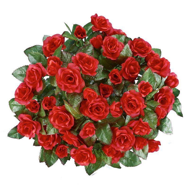 Collections Etc Floral Rose Bushes - Set of 3 Pink