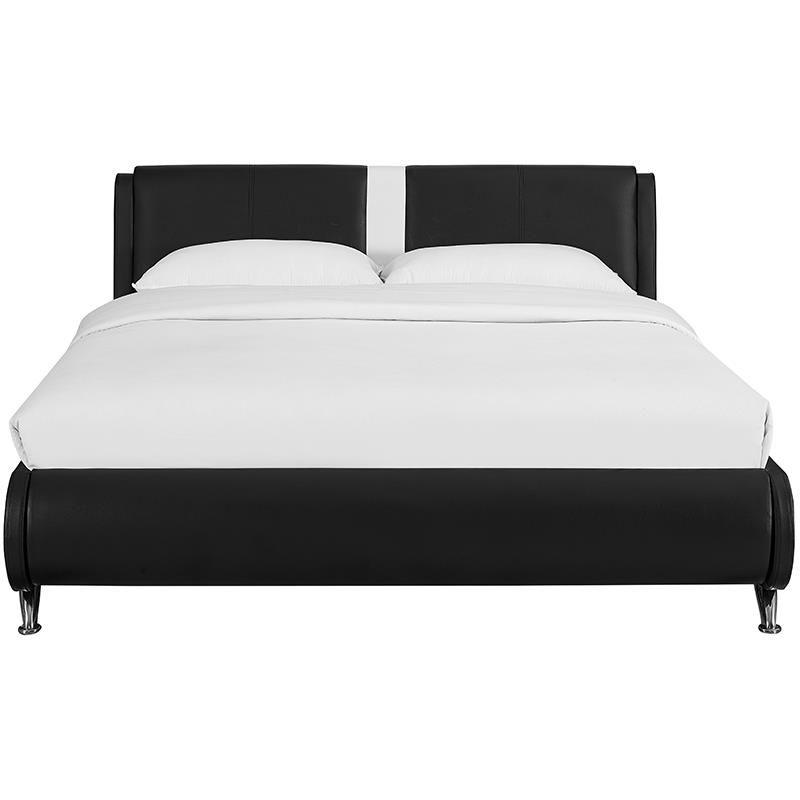 Camden Isle Carlton Black Faux Leather Upholstered Queen Bed