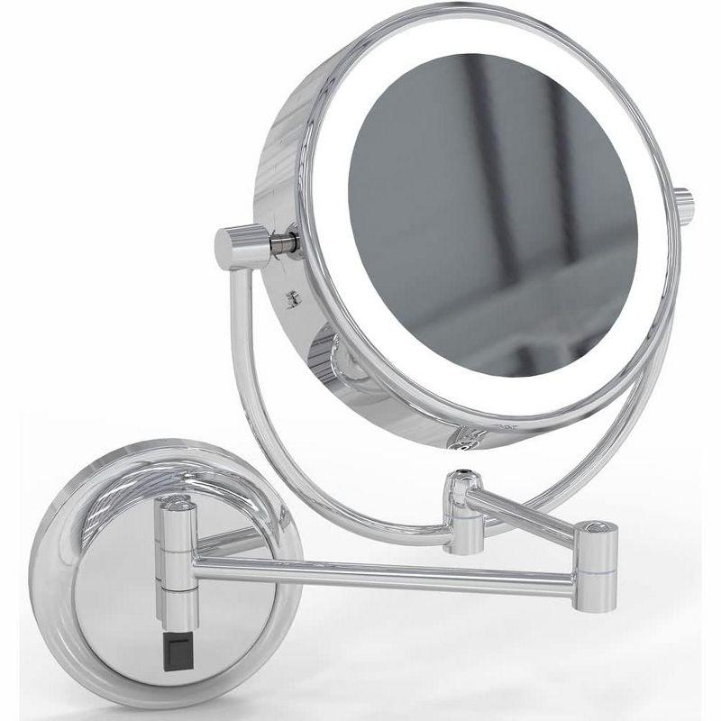 Neo Modern Chrome LED Wall Mounted Magnifying Mirror