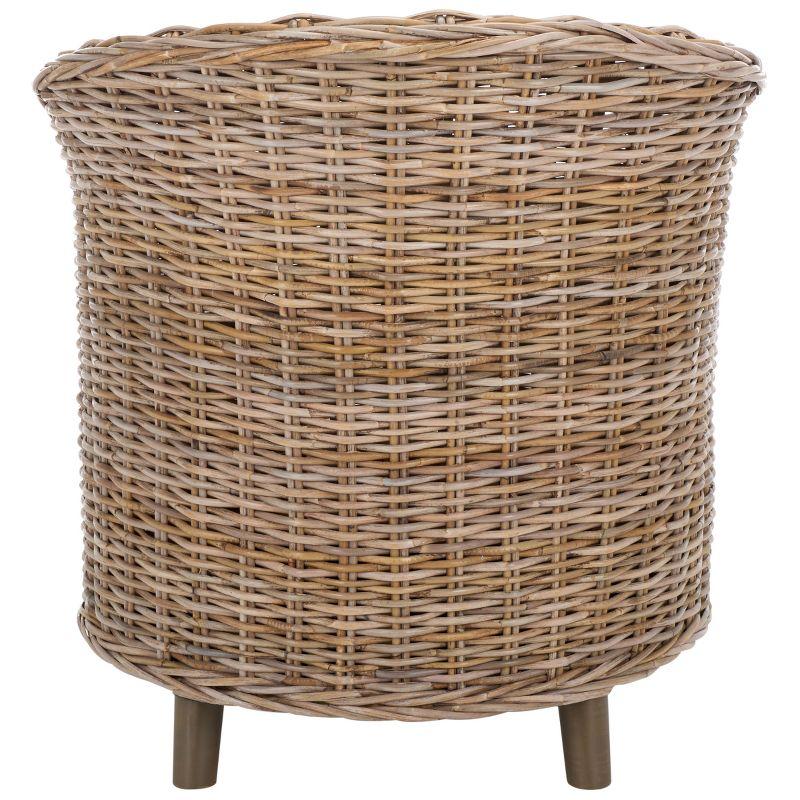 Omni Barrel Chair - FOX6501 - White/Natural Unfinished - Safavieh