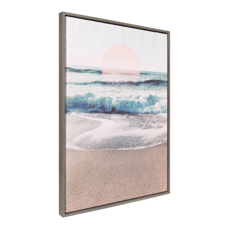 Kate & Laurel All Things Decor 28" x 38" Sylvie Sea Salt Sand and Sun Framed Canvas by Dominique Vari Gray : Coastal Beach Wall Display