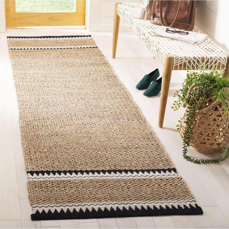 Natural Fiber NF874 Hand Woven Indoor Runner Rug - Natural/Black - 2'6"x8' - Safavieh.