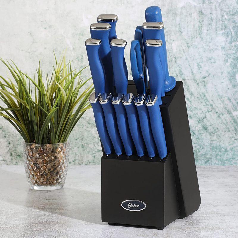 Oster Langmore 15 Piece Stainless Steel Blade Cutlery Set in Dark Blue