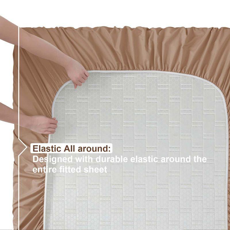 Nestl 4 Piece Queen Bed Sheet Set, Deep Pocket Extra Soft Microfiber Queen Sheets - Taupe Sand