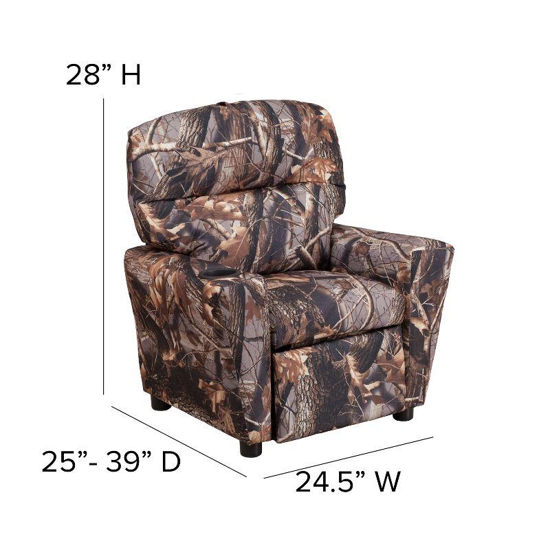 Flash Furniture Chandler Contemporary Camouflaged Fabric Kids Recliner with Cup Holder