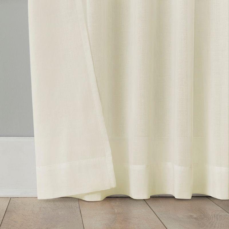 50"x63" Archaeo Sheer 100% Cotton Curtain Panel Cream: Transitional Voile Rod Pocket Indoor Drapery