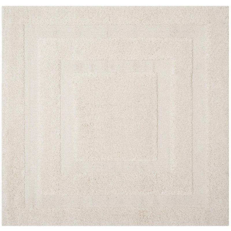 Florida Shag SG454 Power Loomed Indoor Area Rug - Creme/Creme - 4'x4' - Safavieh.