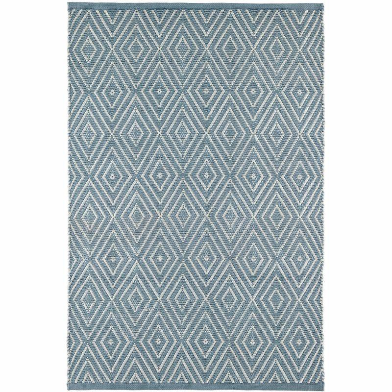 Diamond Slate/Light Blue Handwoven Indoor/Outdoor Rug