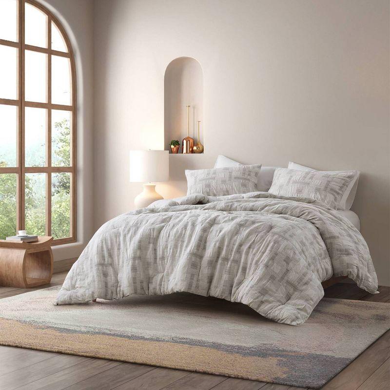 Ivory Full Cotton Jacquard Comforter Set with Shams