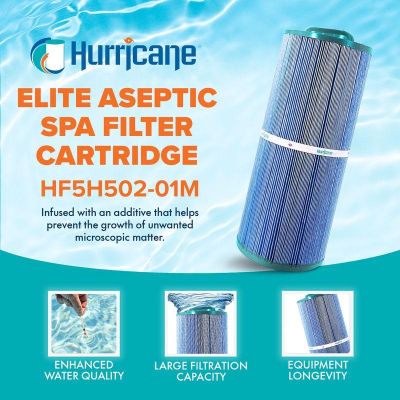 Hurricane HF5H502-01M Elite Aseptic Spa Filter Cartridge Replacement for PPM50SC-F2M, Unicel 5CH-502, Filbur FC-0195, Pacific Marquis Spas