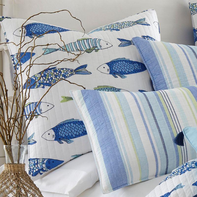 Catalina Fish Quilted Euro Sham - 2pk - Levtex Home