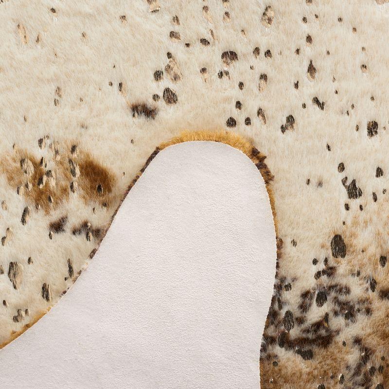 Faux Cowhide FCH207 Power Loomed Indoor Area Rug - Beige/Dark Brown - 6'x8' - Safavieh