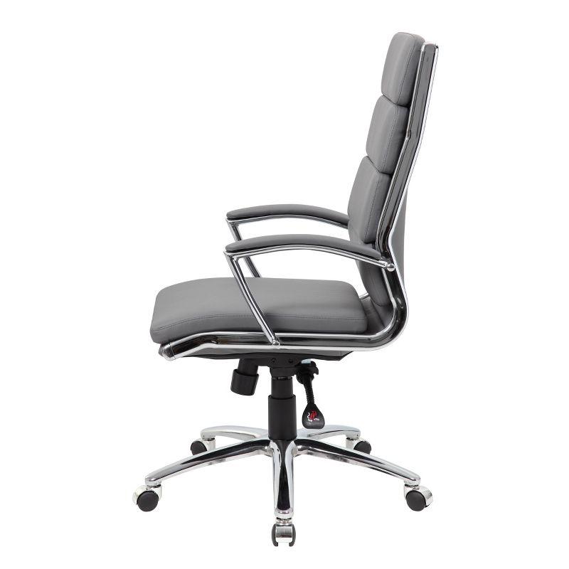 High-Back Executive Swivel Chair with Chrome Base in Gray