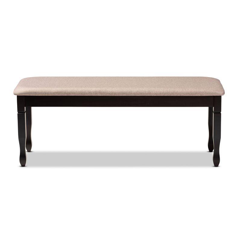 Corey Fabric Upholstered and Wood Dining Bench Dark Brown - Baxton Studio