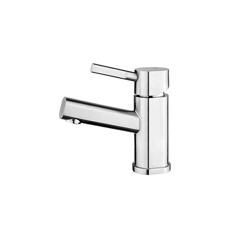 Whitehaus Collection WHS0311-SB-BSS Whitehaus Collection Stainless Steel Single Lever Bathroom Faucet with Pop-up Drain