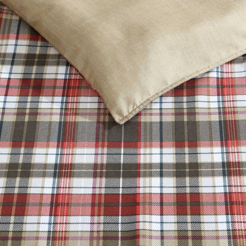 Eddie Bauer Astoria Plaid 100% Microfiber Duvet Set Red