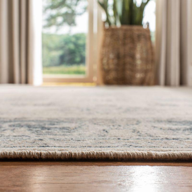 Vintage VTG117 Power Loomed Indoor Skid-Resistant Area Rug - Stone/Blue - 5'3"x7'6" - Safavieh