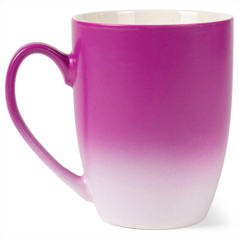 Elanze Designs Baby, It's Cold Outside Two Toned Ombre Matte Pink and White 12 ounce Ceramic Stoneware Coffee Cup Mug